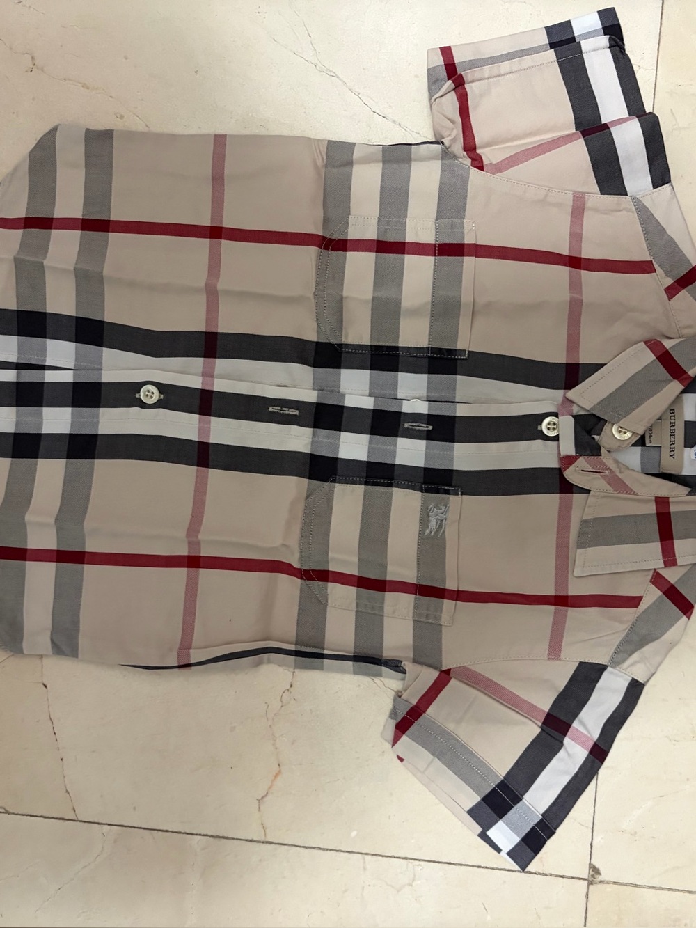 Burberry boy Beige Plaid Short-Sleeve Shirt - Classic Check